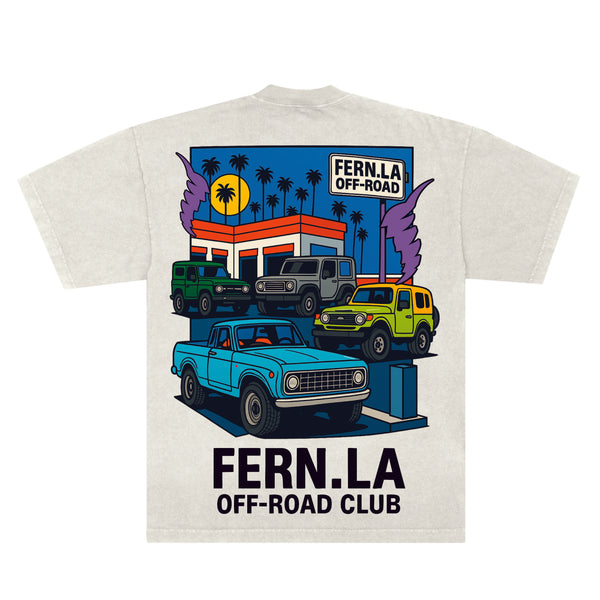 Fern LA " Off-Road Club " Off White T-Shirt (7191967924357)